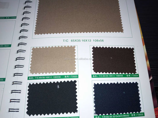 T/C 65/35 16x12 108x56 Twill Stoff Dauerhafte Techniken zur reaktiven Farbgebung aus Direkt