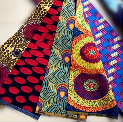35 Jahre Profi 100% Polyester Kente Design Wachsdruck Stoff 6yds Stück
