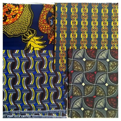 Mittleres Gewicht Brokatgewebe Afrikanisches Wachsdruck 100% Baumwolle Ankara Design Kleid Gewebe