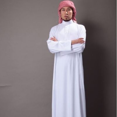 Popline Männer-Saudi-Stil Thobe islamisch-arabische Kleid aus flammhemmendem Polyester