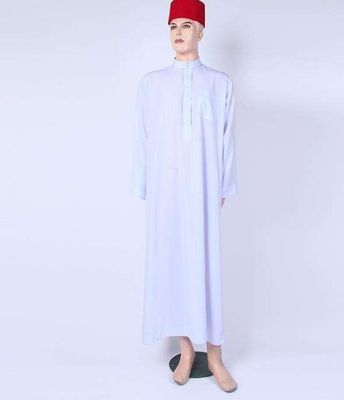 Popline Männer-Saudi-Stil Thobe islamisch-arabische Kleid aus flammhemmendem Polyester