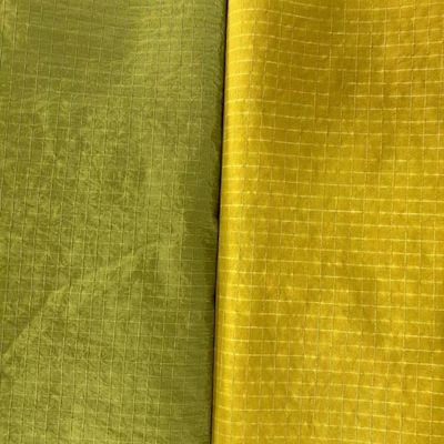 Glanzendes metallbeschichtetes Gewebe Gridstop Nylon für Modeaccessoires-Taschen Handtaschen Tote