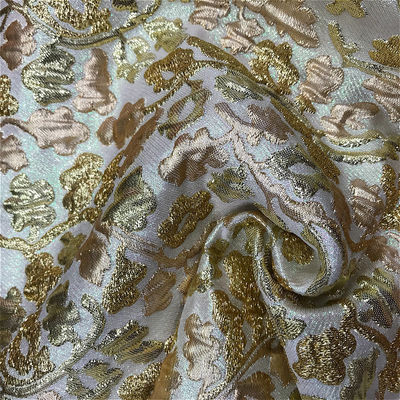 Kleur Luxus Brokat Stoff 260gm Jacquard Metallisch 100% Polyester
